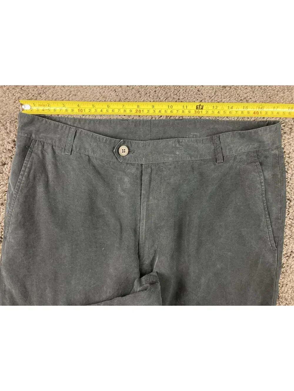 Armani Collezioni Pants Mens Black Poly Tencel Blend Dress Trousers Sz 35x33